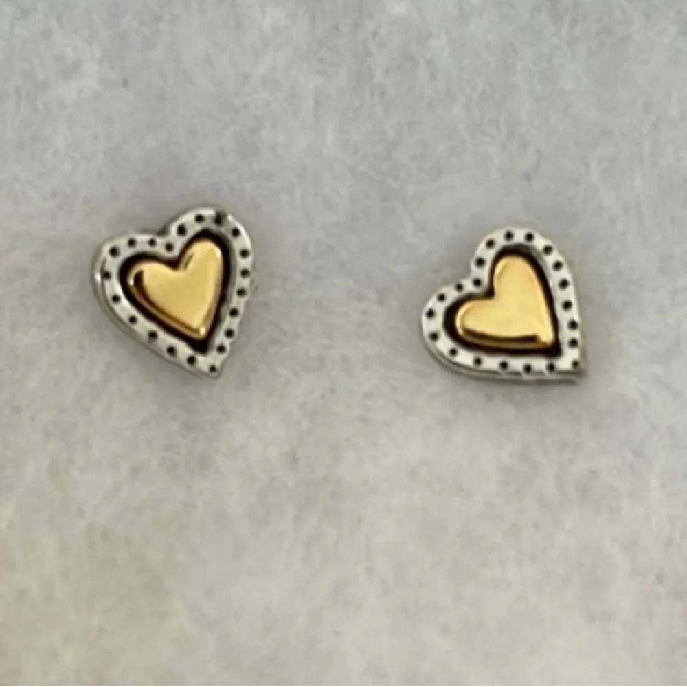 Brighton Gold and Silver Heart Earrings - Picture 1 of 2